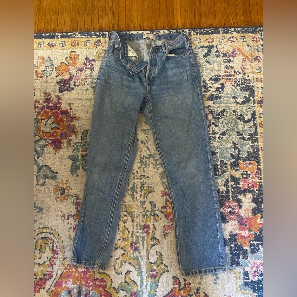 Everlane, straight leg, button fly, jeans size 28